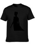 Elegant Silhouette Graphic T-Shirt - Black