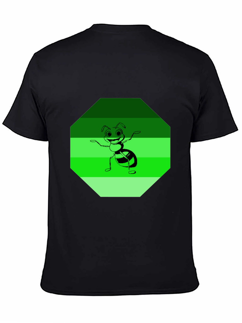 Ant Graphic Tee - Black Cotton Blend Casual Wear