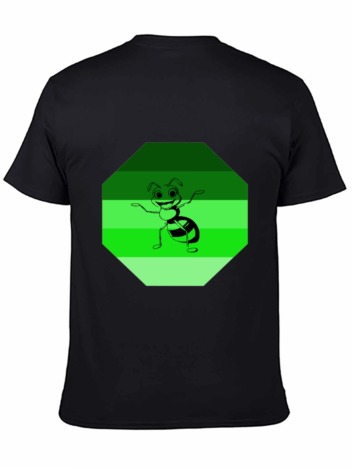 Ant Graphic Tee - Black Cotton Blend Casual Wear