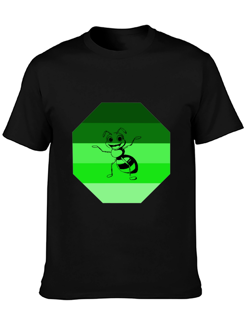 Ant Graphic Tee - Black Cotton Blend Casual Wear