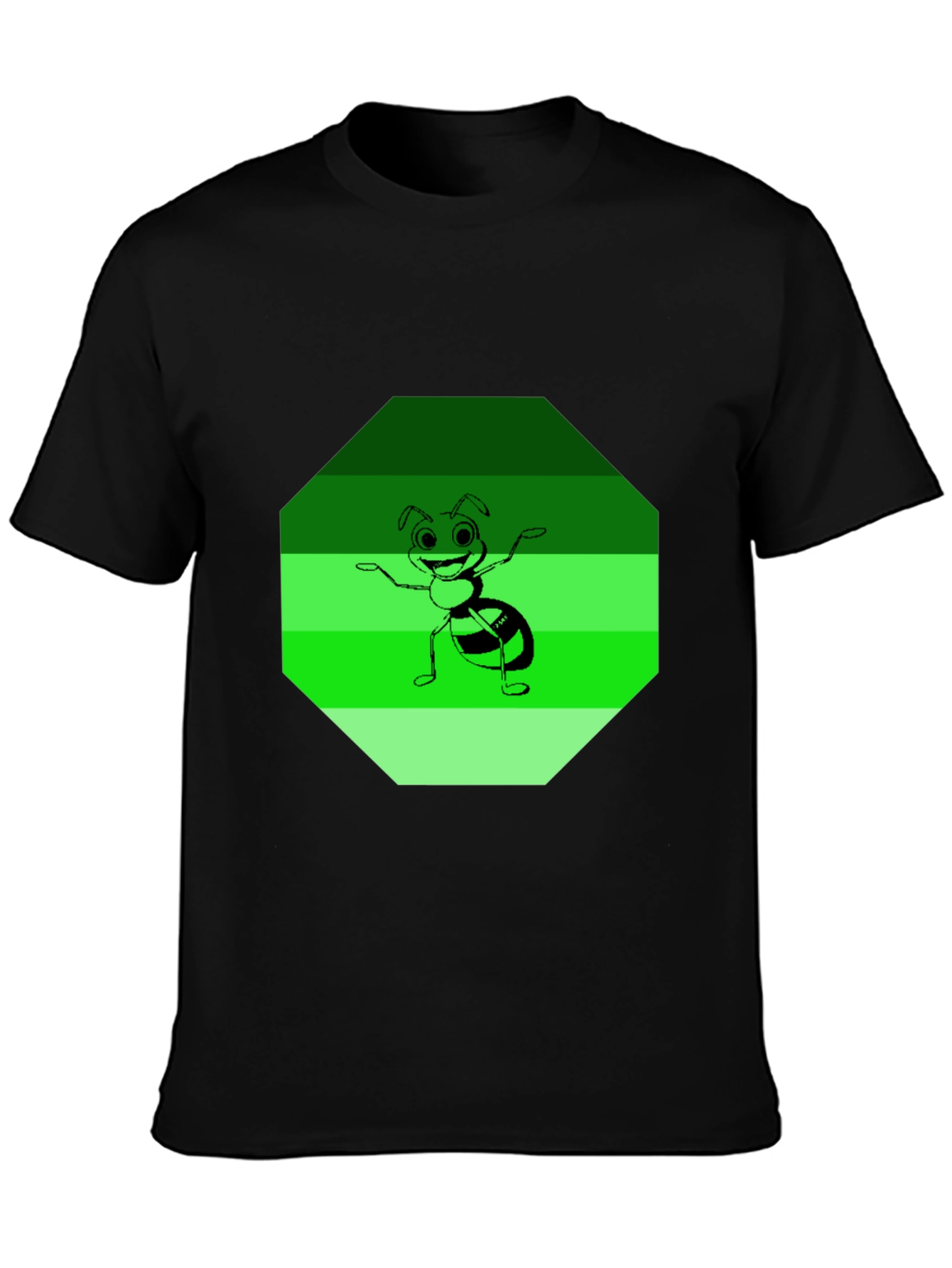 Ant Graphic Tee - Black Cotton Blend Casual Wear