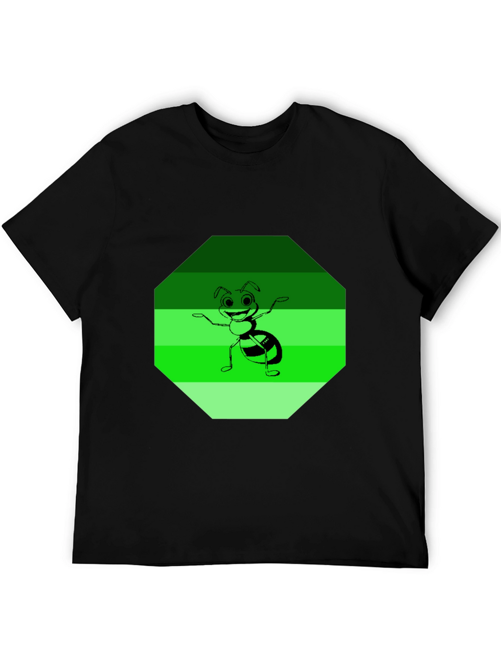 Ant Graphic Tee - Black Cotton Blend Casual Wear