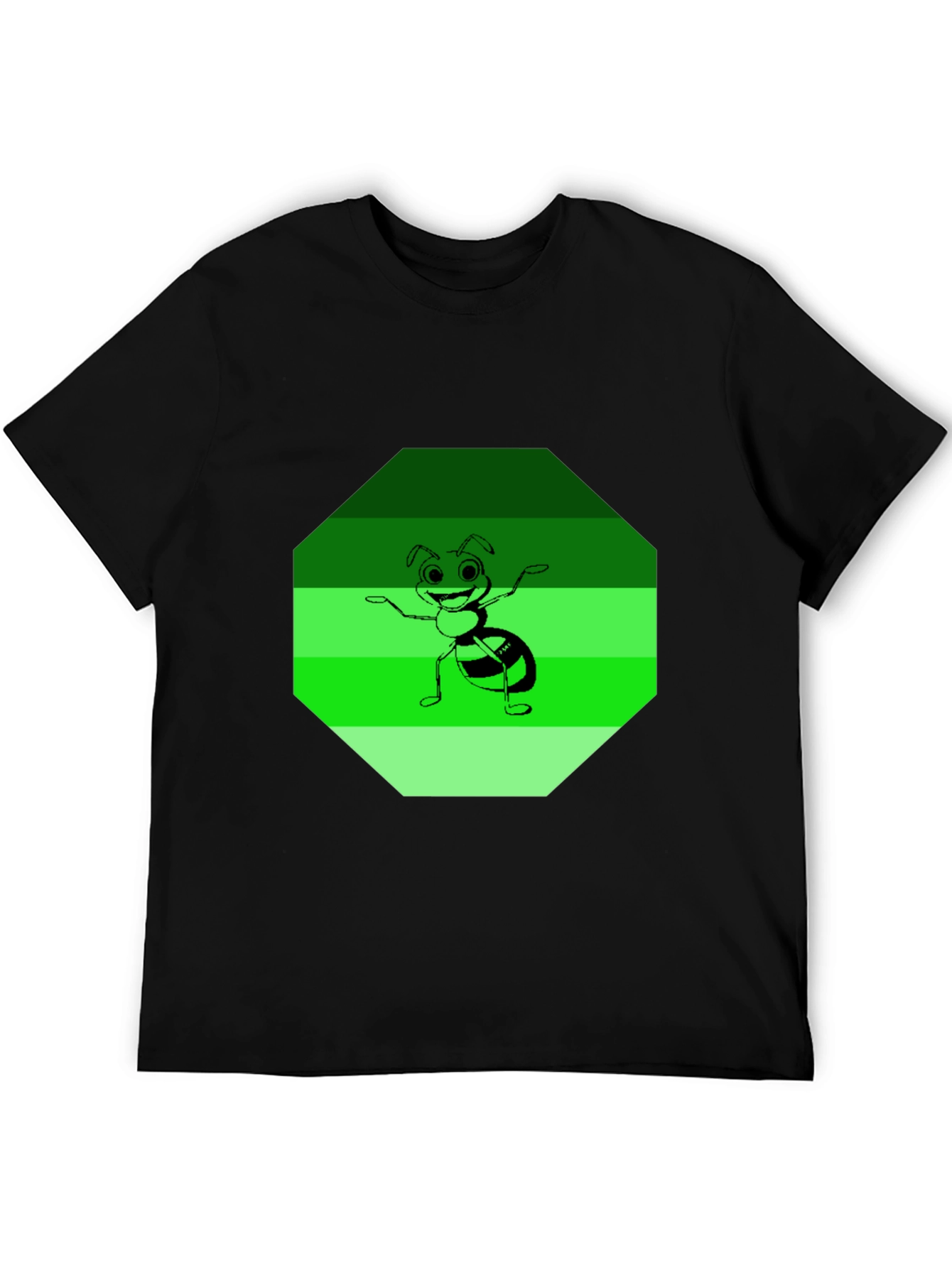 Ant Graphic Tee - Black Cotton Blend Casual Wear