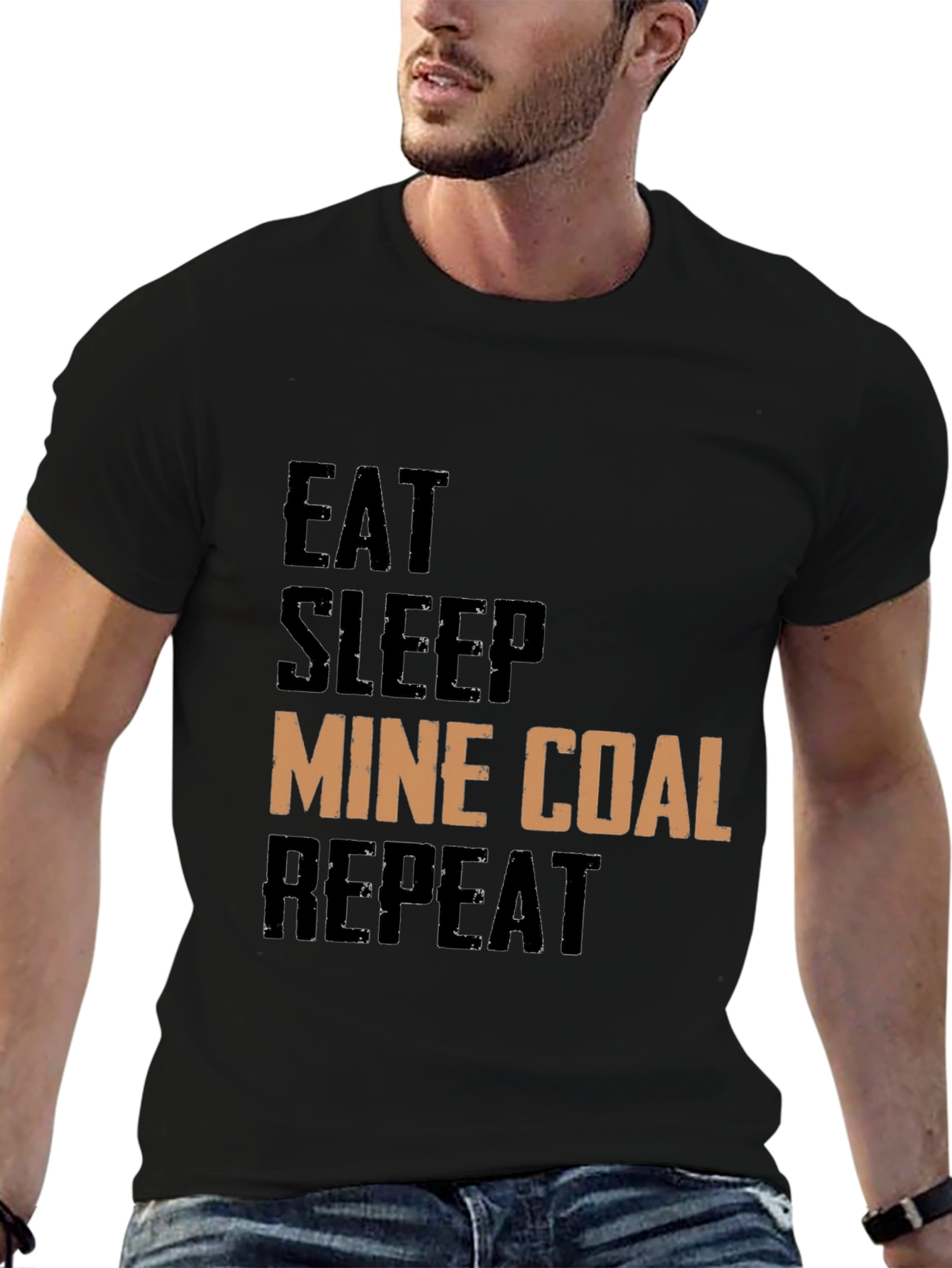 Eat Sleep Mine Coal Repeat Graphic Tee