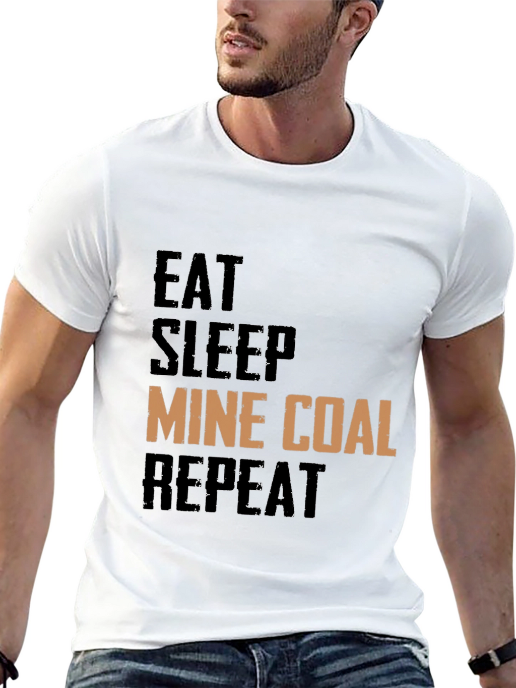 Eat Sleep Mine Coal Repeat Graphic Tee