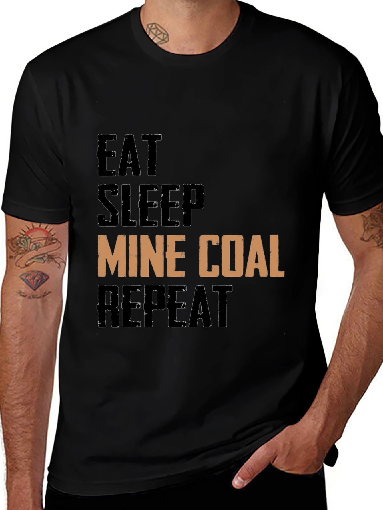 Eat Sleep Mine Coal Repeat Graphic Tee