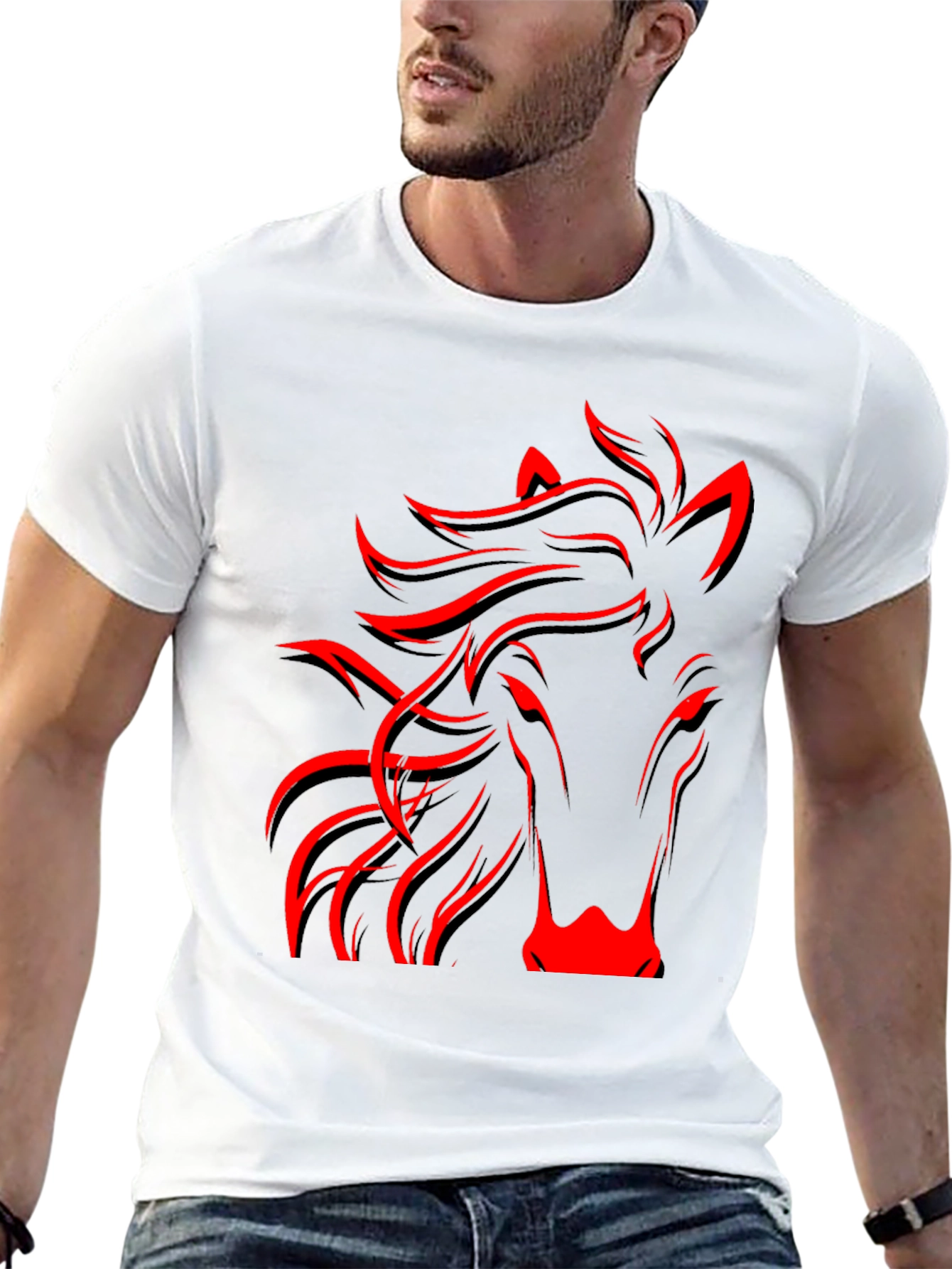 Red Horse Graphic Black Tee