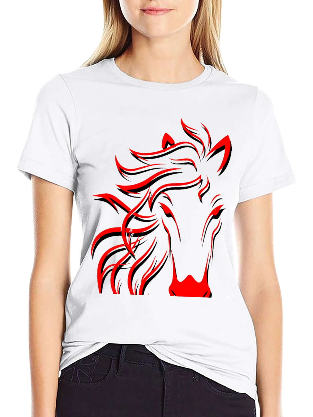 Red Horse Graphic Black Tee