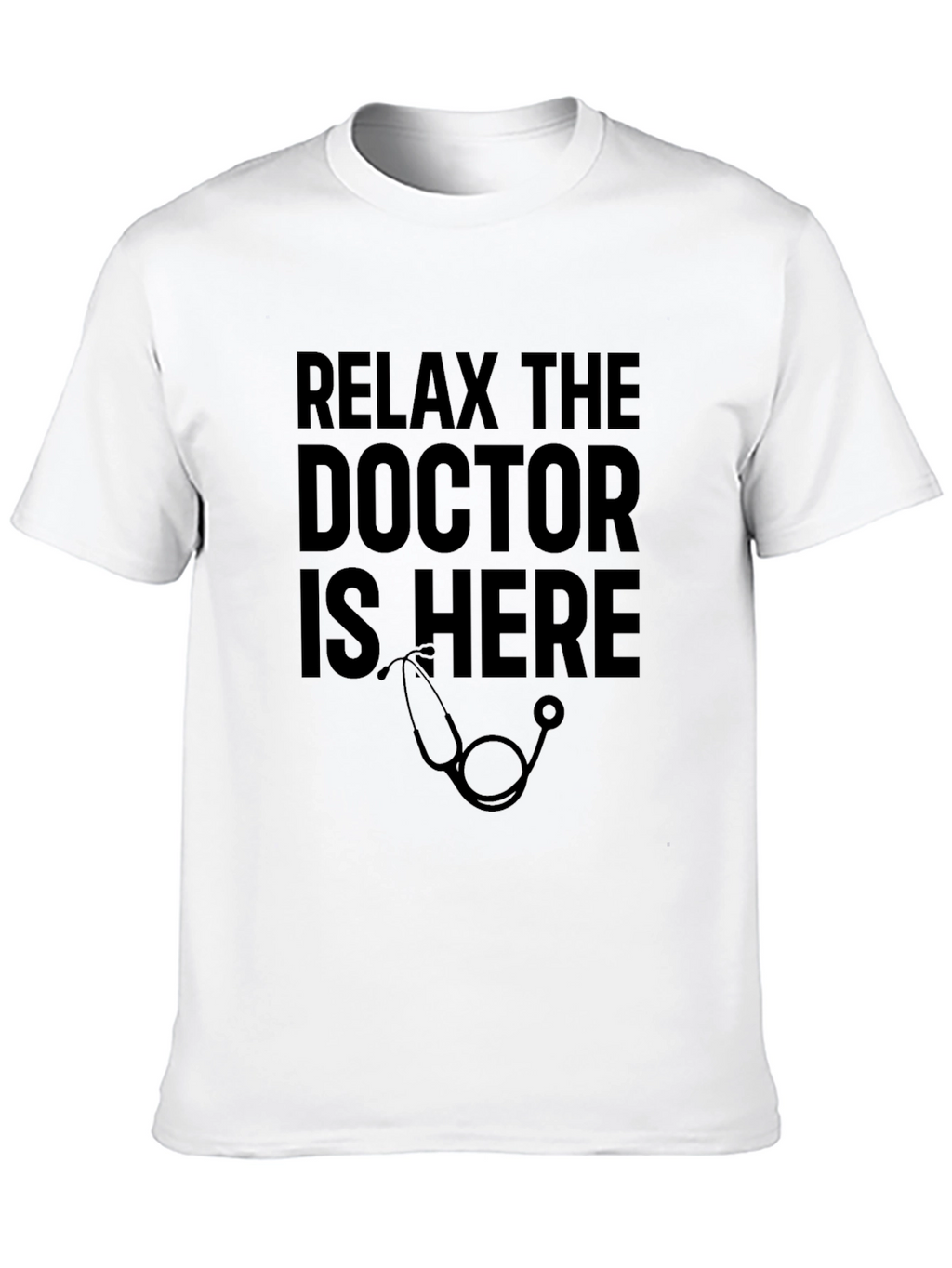 Relax The Doctor Is Here Black T-Shirt