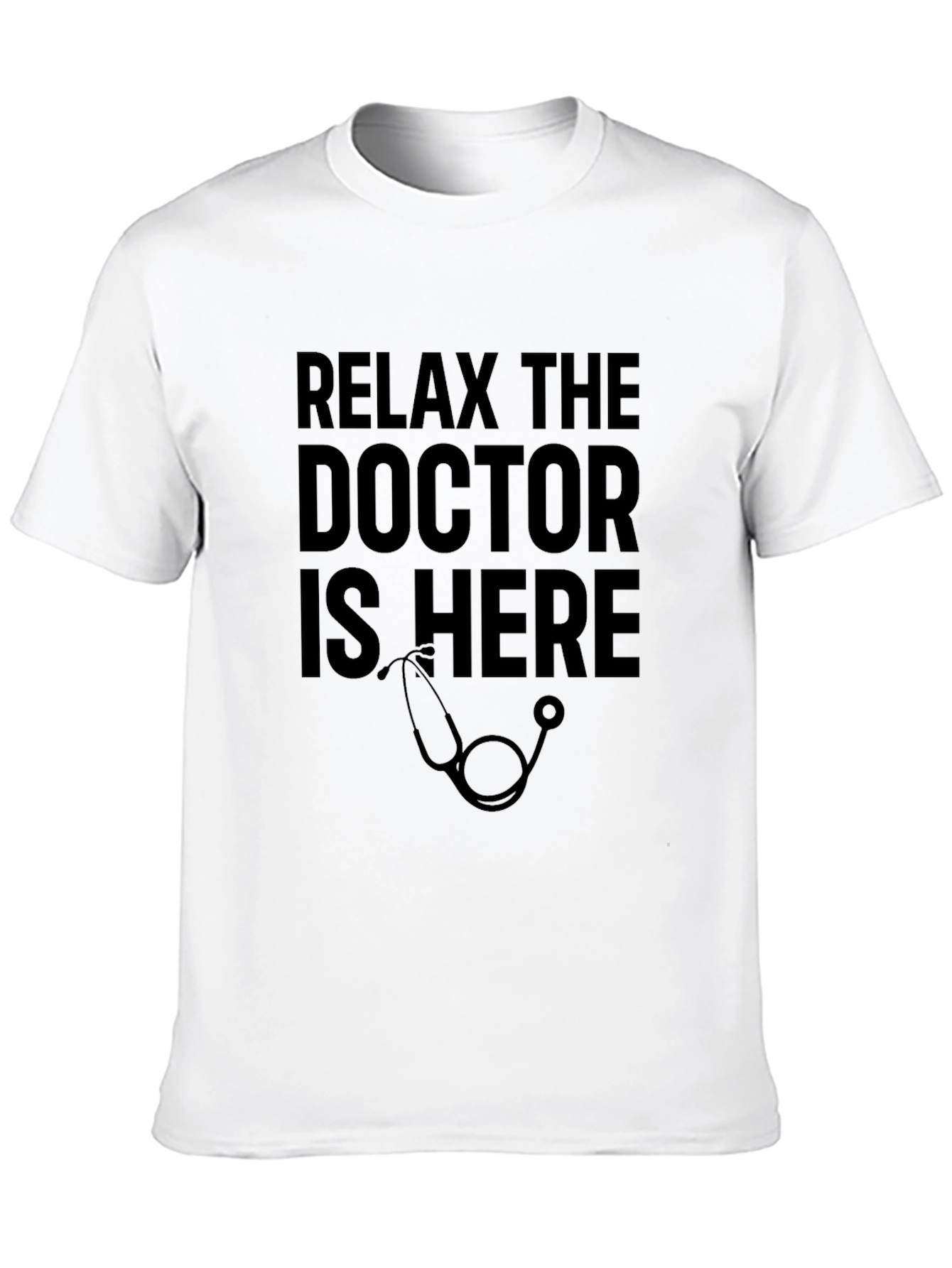 Relax The Doctor Is Here Black T-Shirt