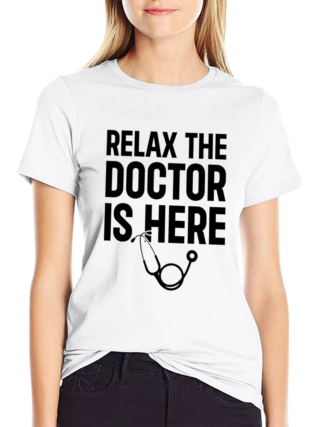 Relax The Doctor Is Here Black T-Shirt