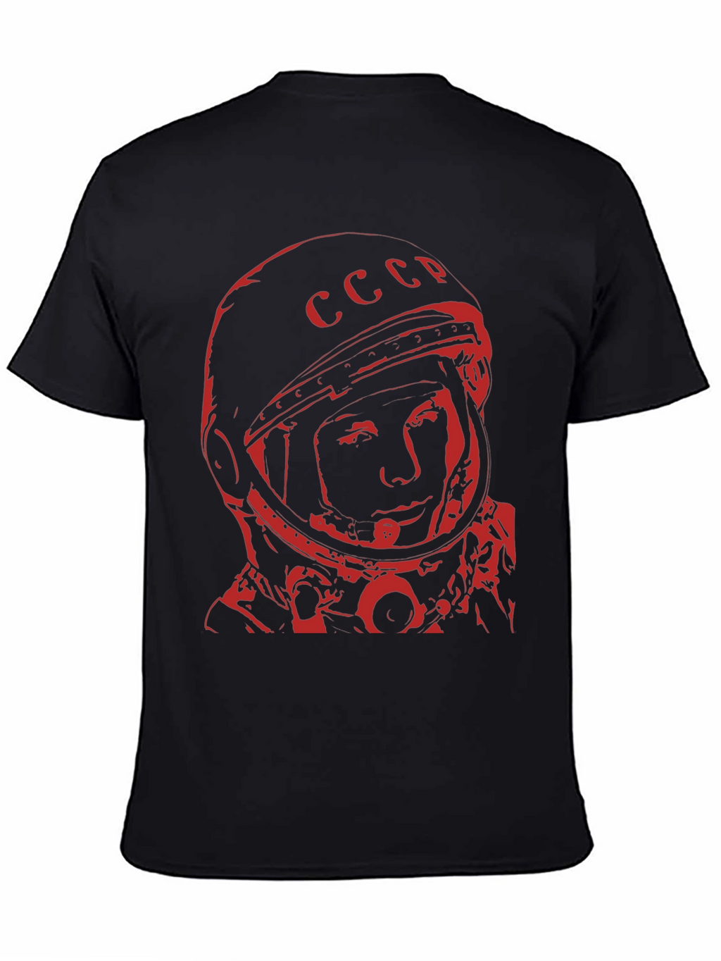 Retro Soviet Cosmonaut T-Shirt - Black Red Print