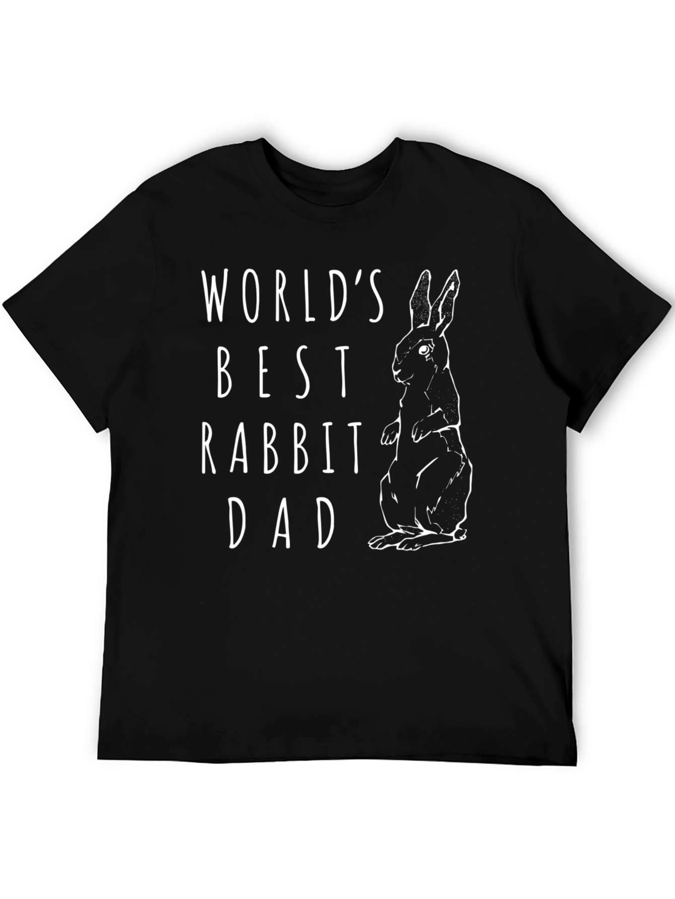 Worlds Best Rabbit Dad T-Shirt - Black Cotton Tee