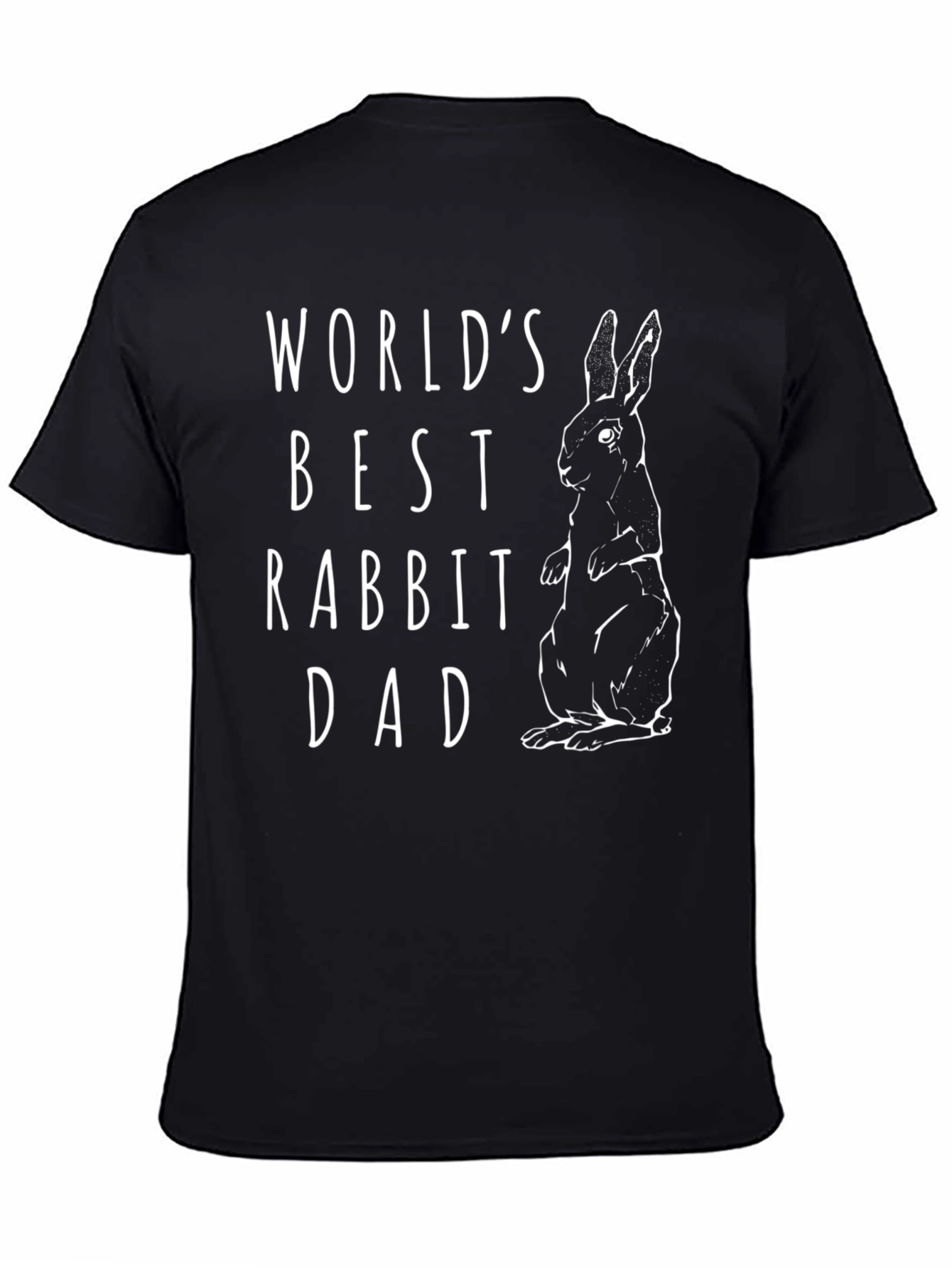 Worlds Best Rabbit Dad T-Shirt - Black Cotton Tee