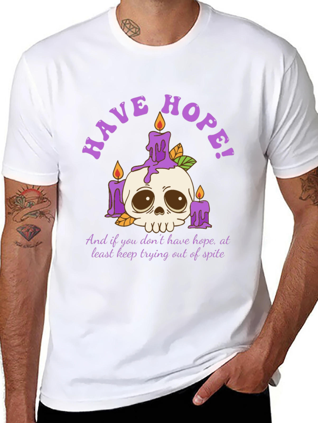 Have Hope T-Shirt - Skull & Candles Graphic Tee