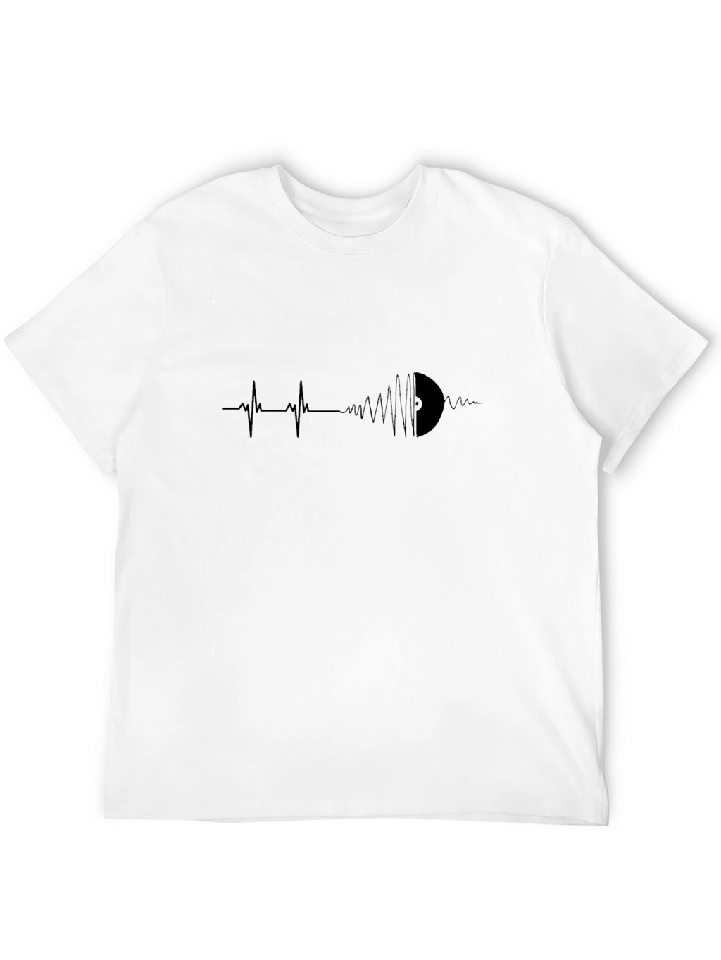 Vinyl Record Heartbeat T-Shirt - Black