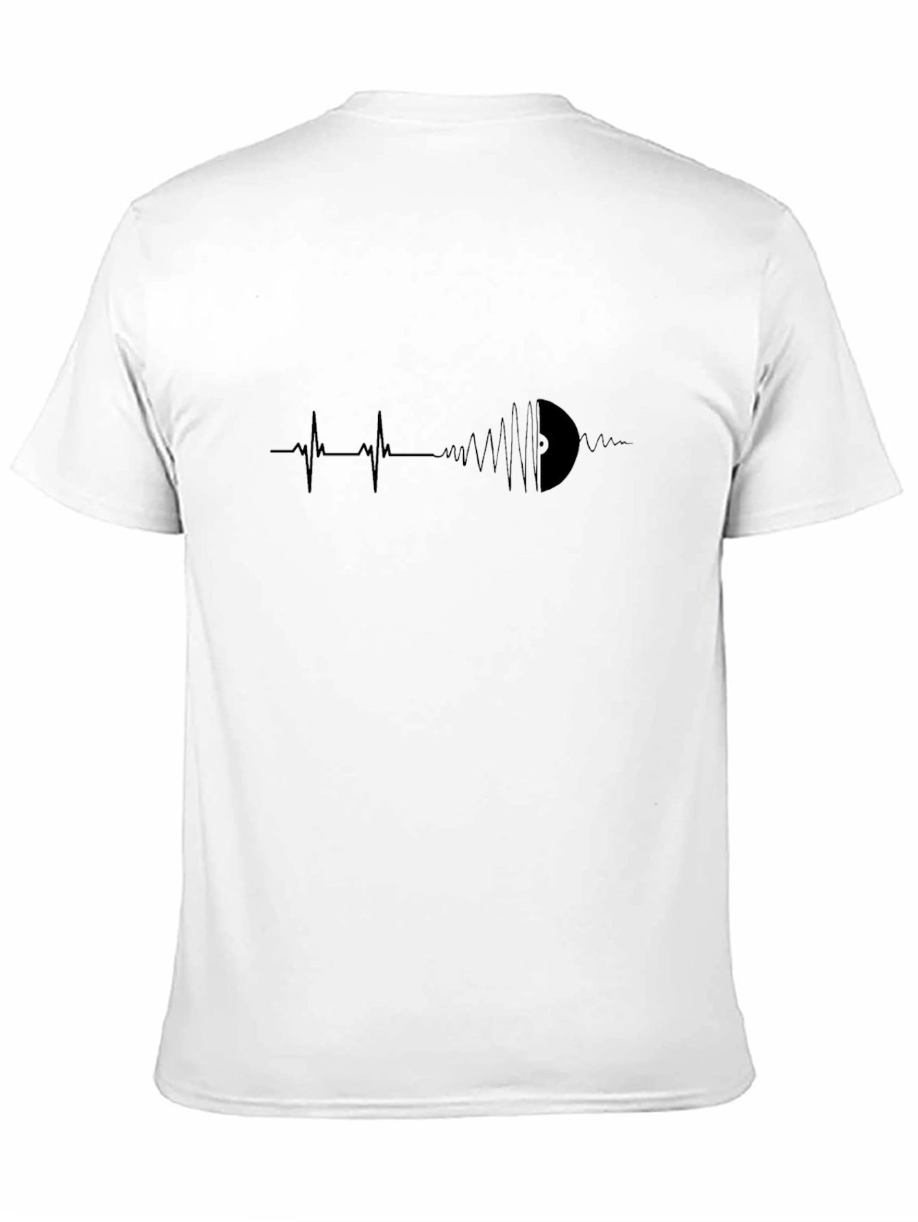 Vinyl Record Heartbeat T-Shirt - Black