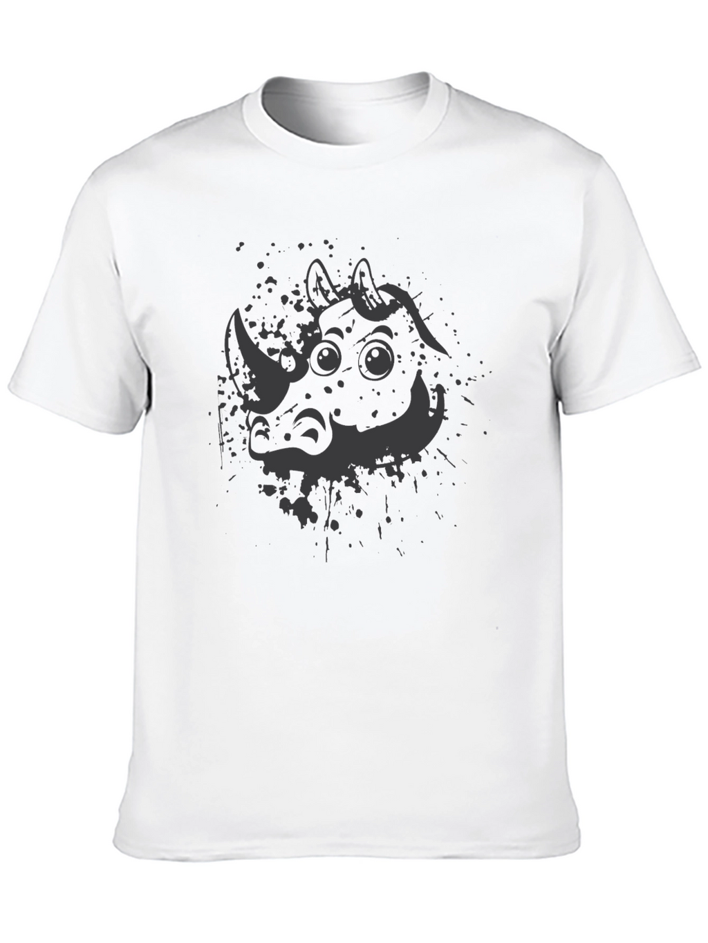 Rhinoceros Graphic Print Crew Neck T-Shirt