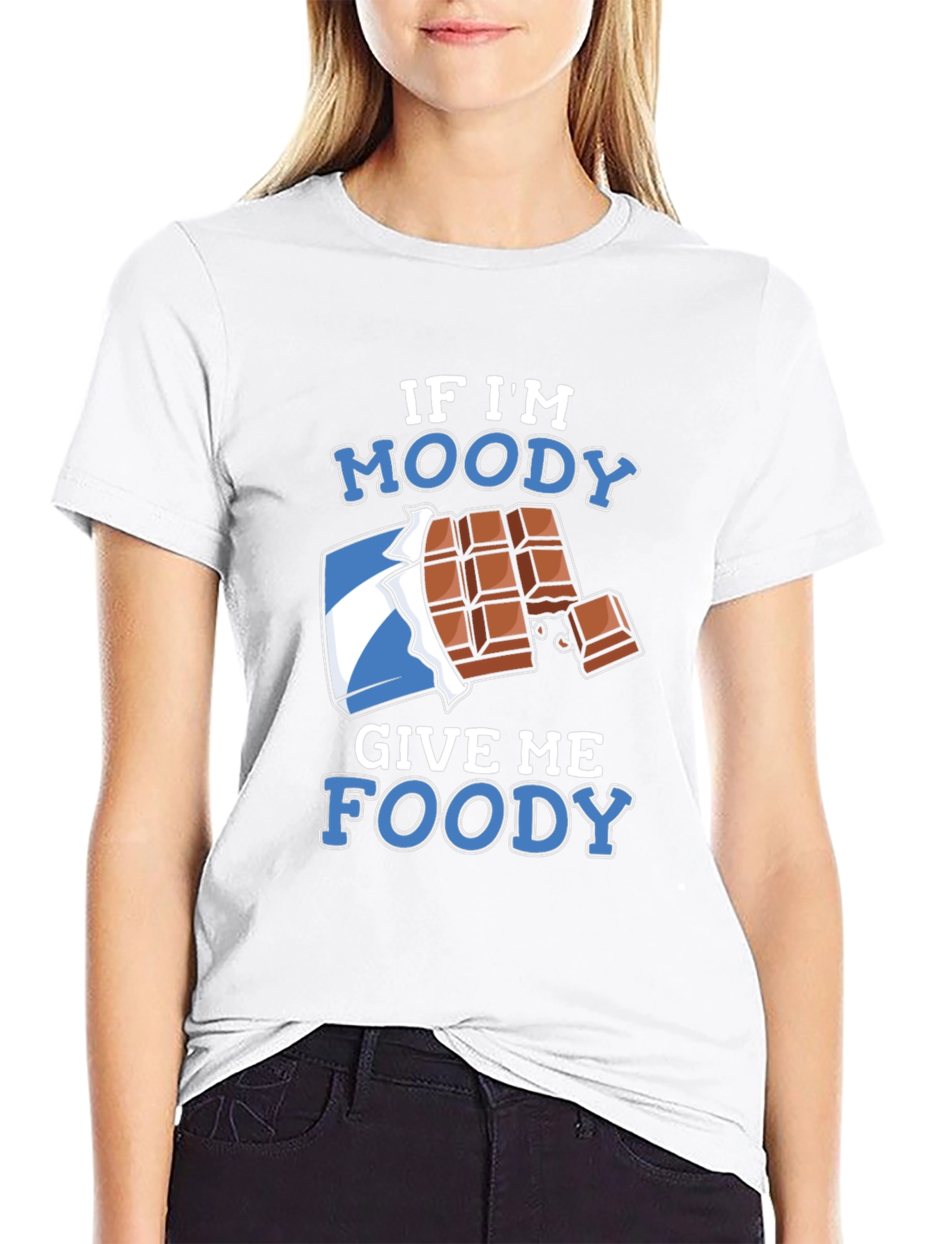If Im Moody Give Me Foody Black T-Shirt