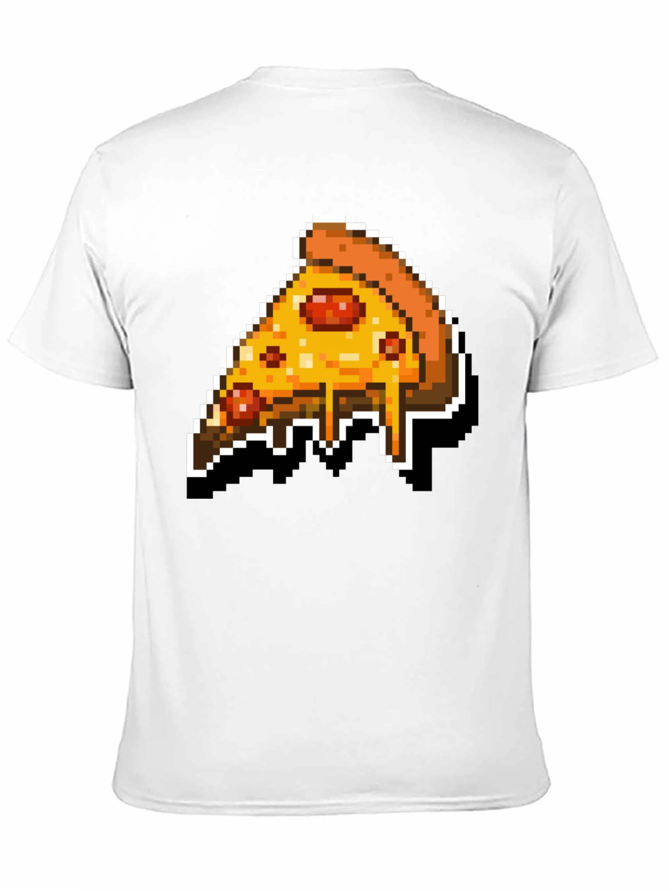 Pixel Pizza Slice Graphic Tee - Retro Gaming Style