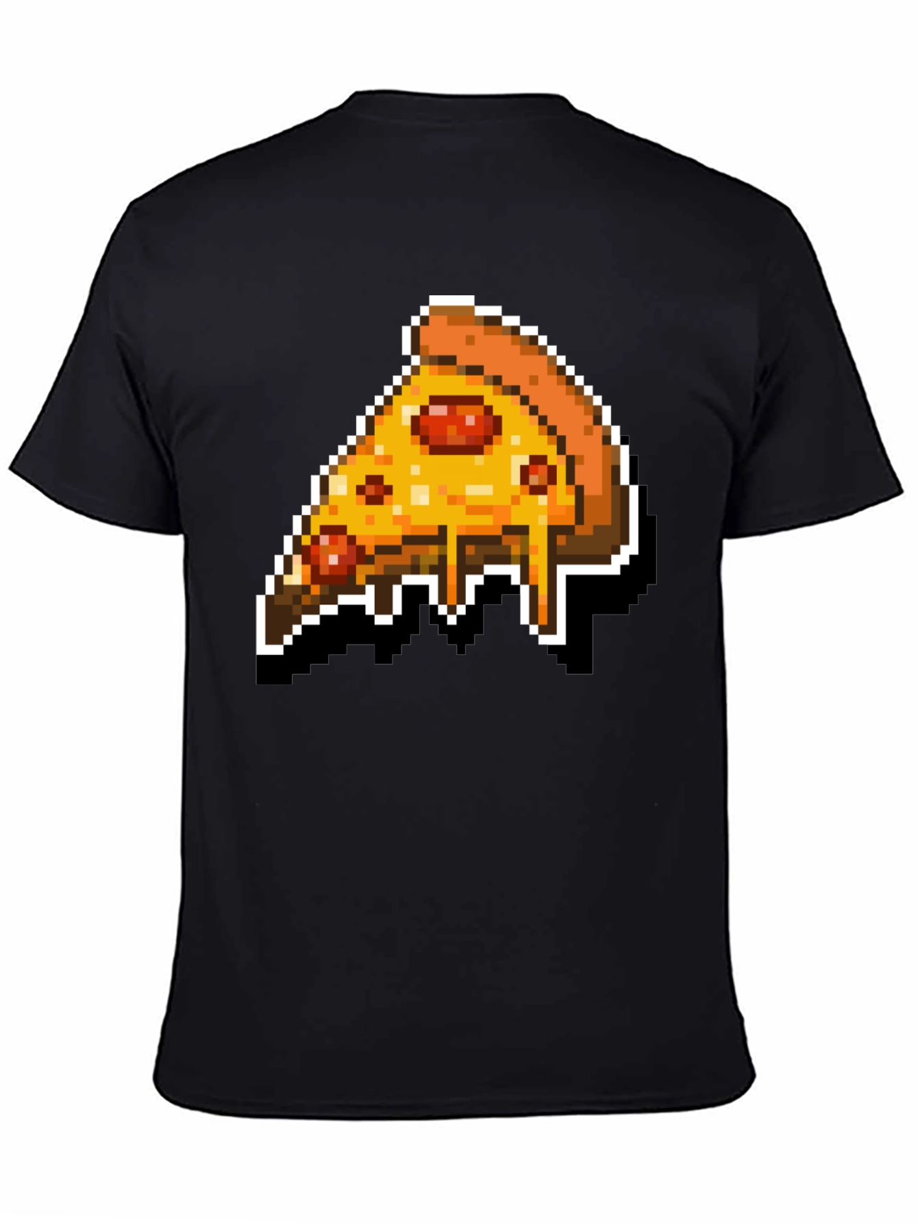 Pixel Pizza Slice Graphic Tee - Retro Gaming Style