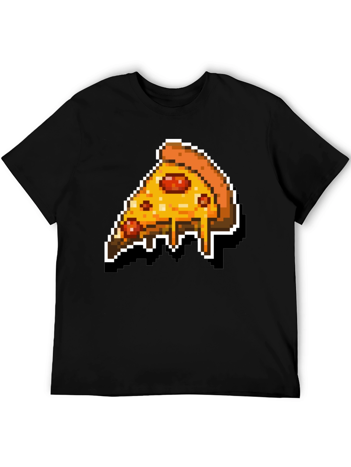 Pixel Pizza Slice Graphic Tee - Retro Gaming Style