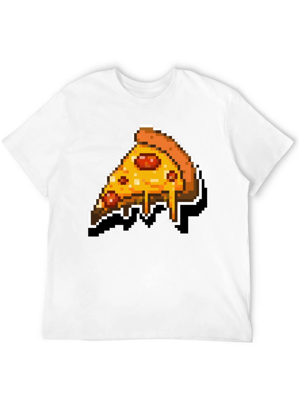 Pixel Pizza Slice Graphic Tee - Retro Gaming Style