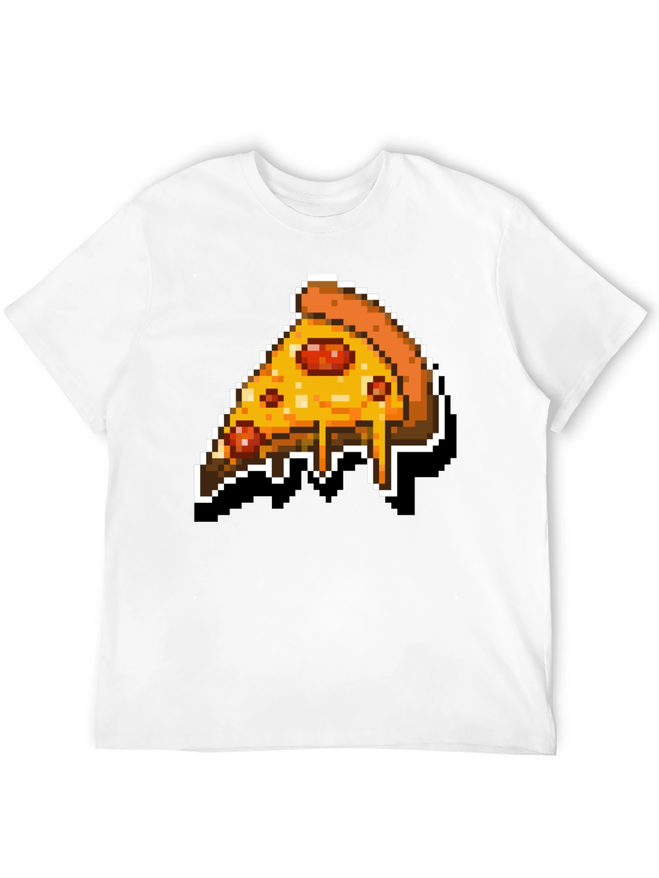 Pixel Pizza Slice Graphic Tee - Retro Gaming Style