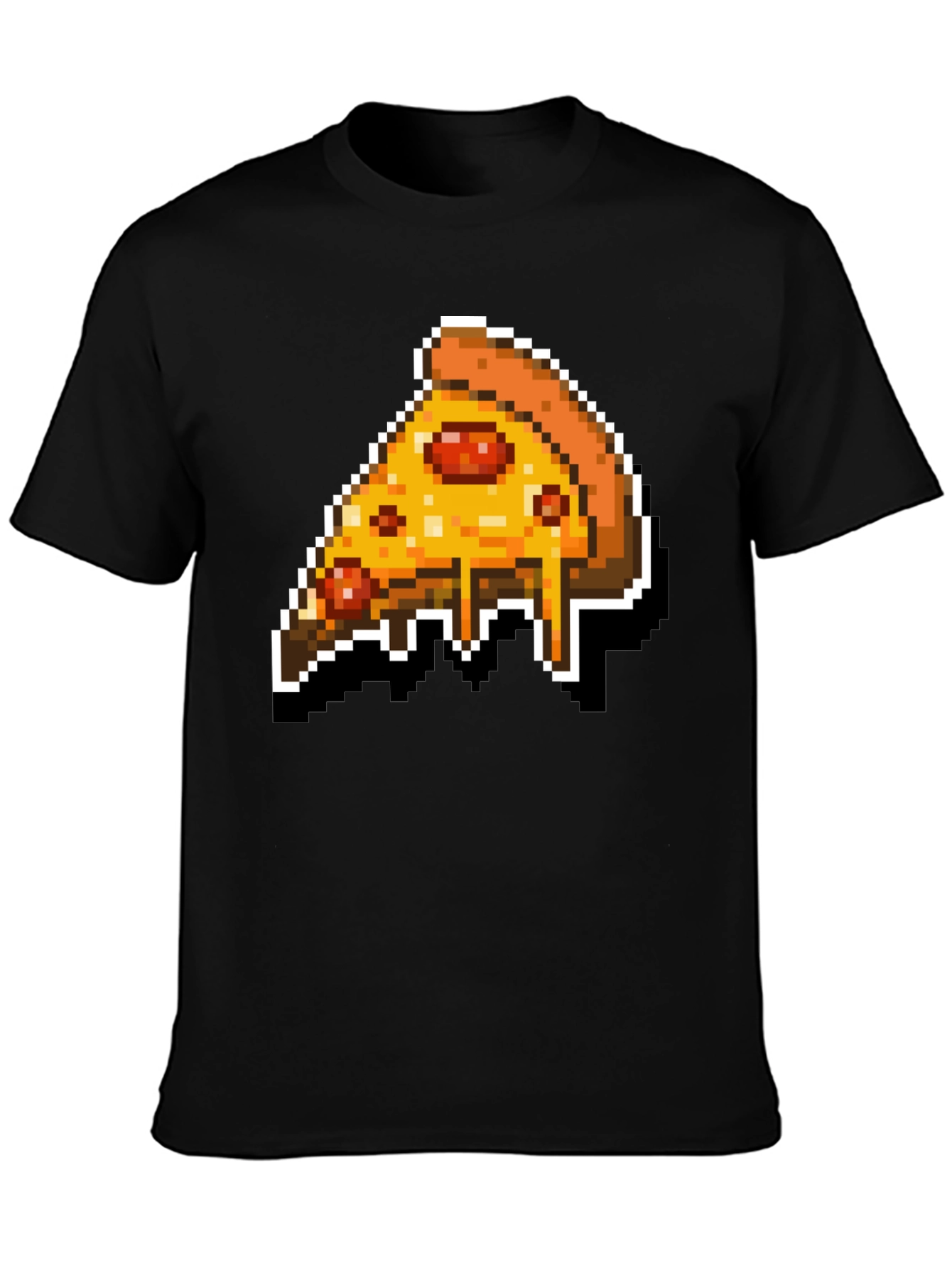 Pixel Pizza Slice Graphic Tee - Retro Gaming Style
