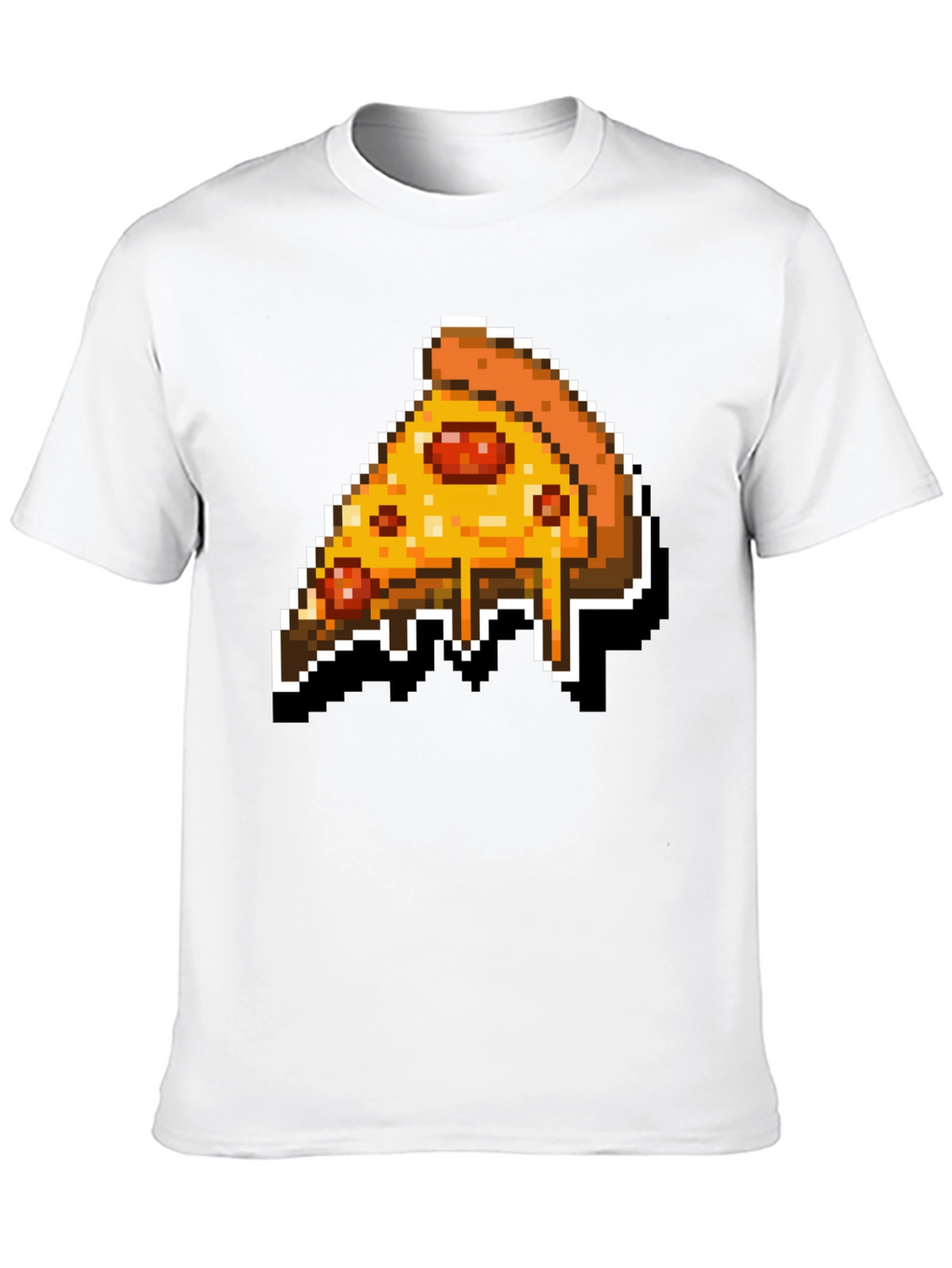 Pixel Pizza Slice Graphic Tee - Retro Gaming Style
