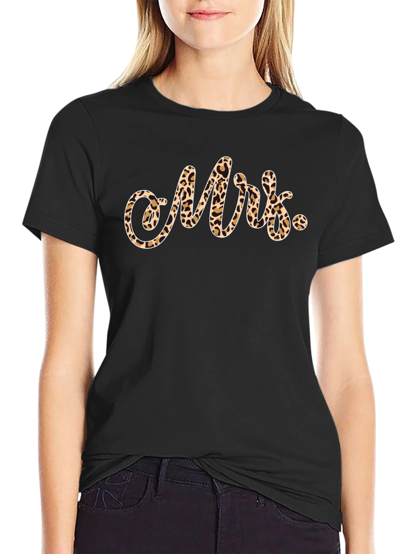 Mrs. Leopard Print T-Shirt - Stylish & Comfortable