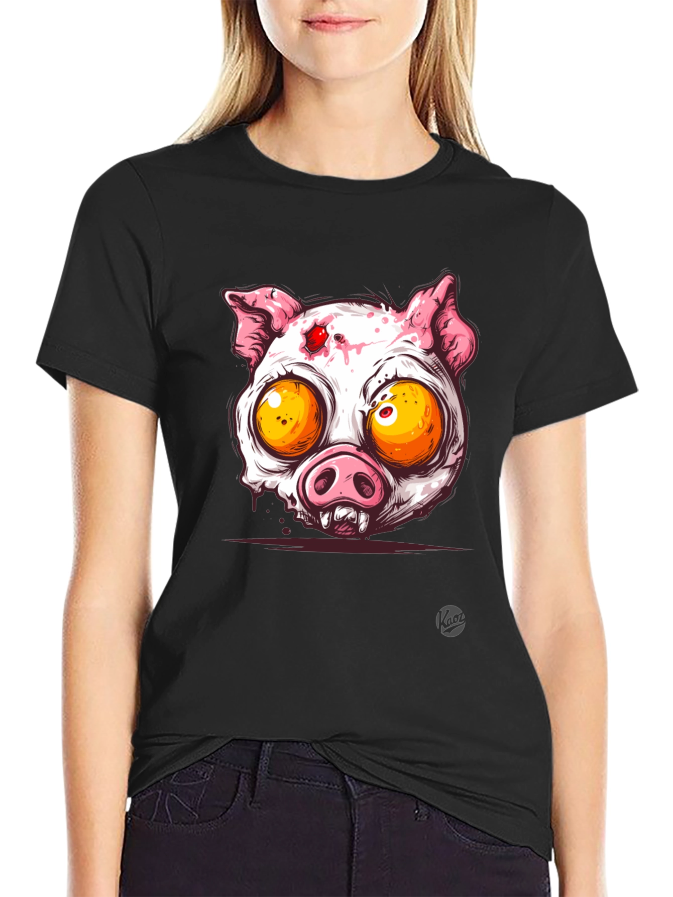 Zombie Pig Graphic Tee - Mens Black T-Shirt