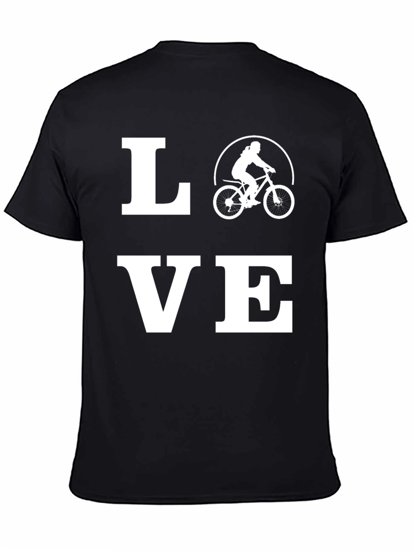Love Biking Graphic Tee - Black Cotton T-Shirt