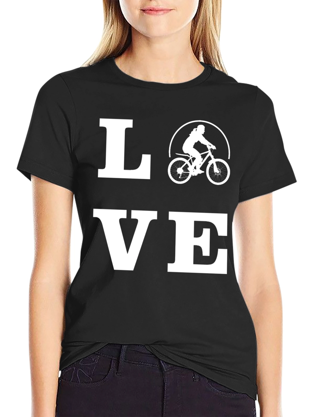 Love Biking Graphic Tee - Black Cotton T-Shirt