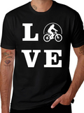 Love Biking Graphic Tee - Black Cotton T-Shirt