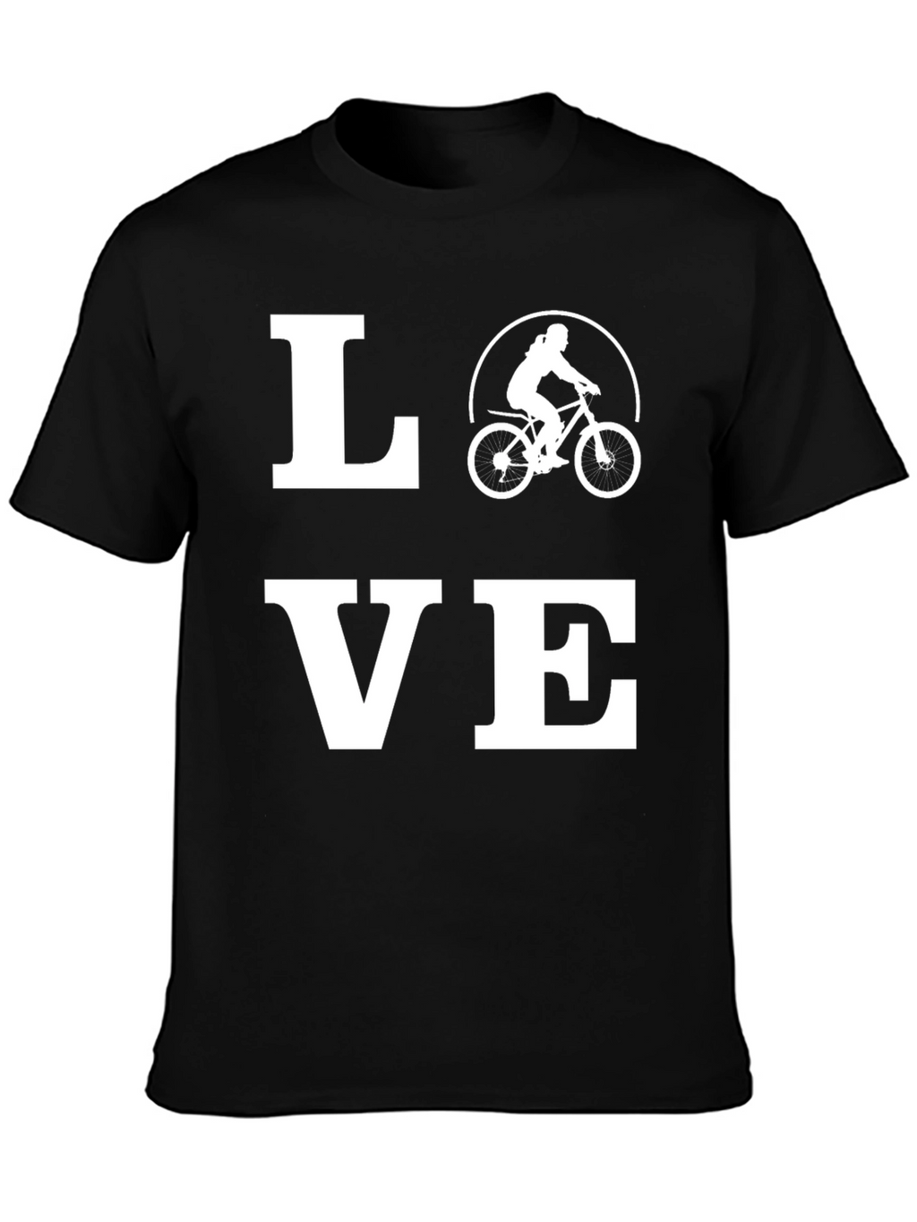 Love Biking Graphic Tee - Black Cotton T-Shirt