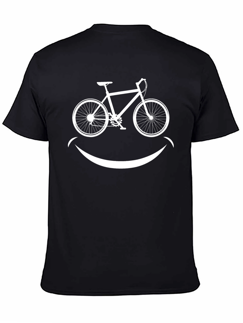 Bike Smile Graphic Tee - Black Cotton Bicycle T-Shirt