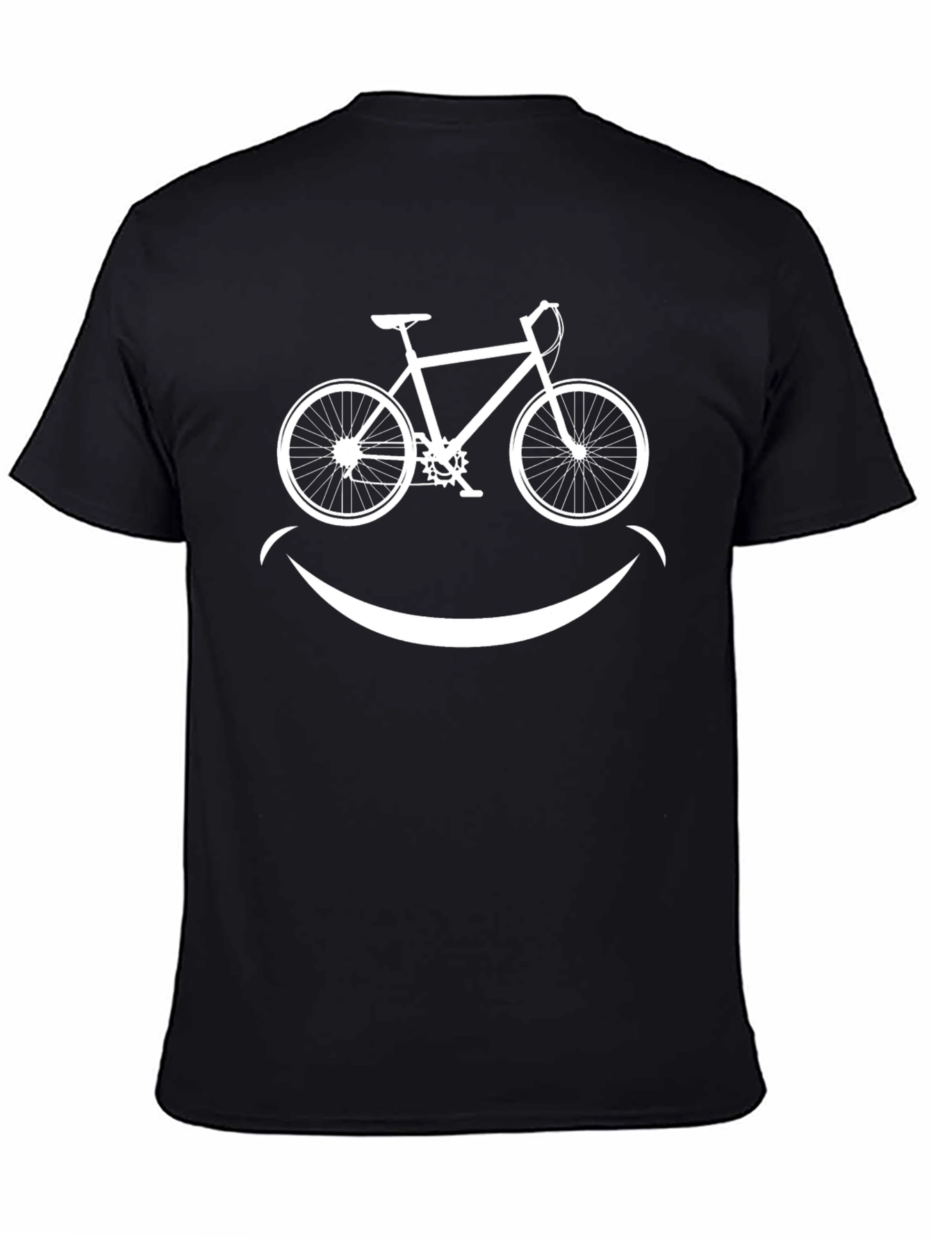 Bike Smile Graphic Tee - Black Cotton Bicycle T-Shirt