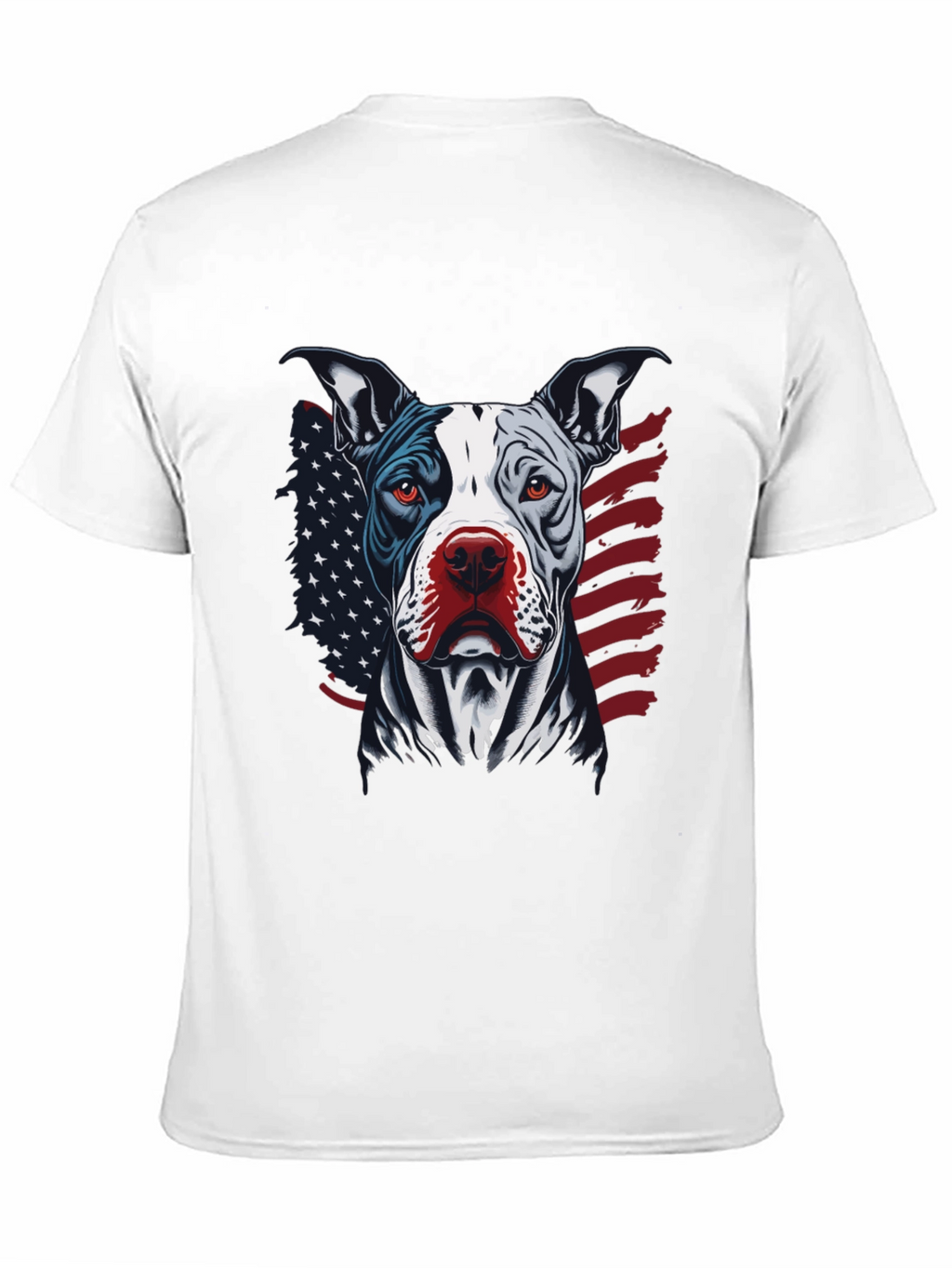 Patriotic Pitbull Graphic Tee - American Pride!