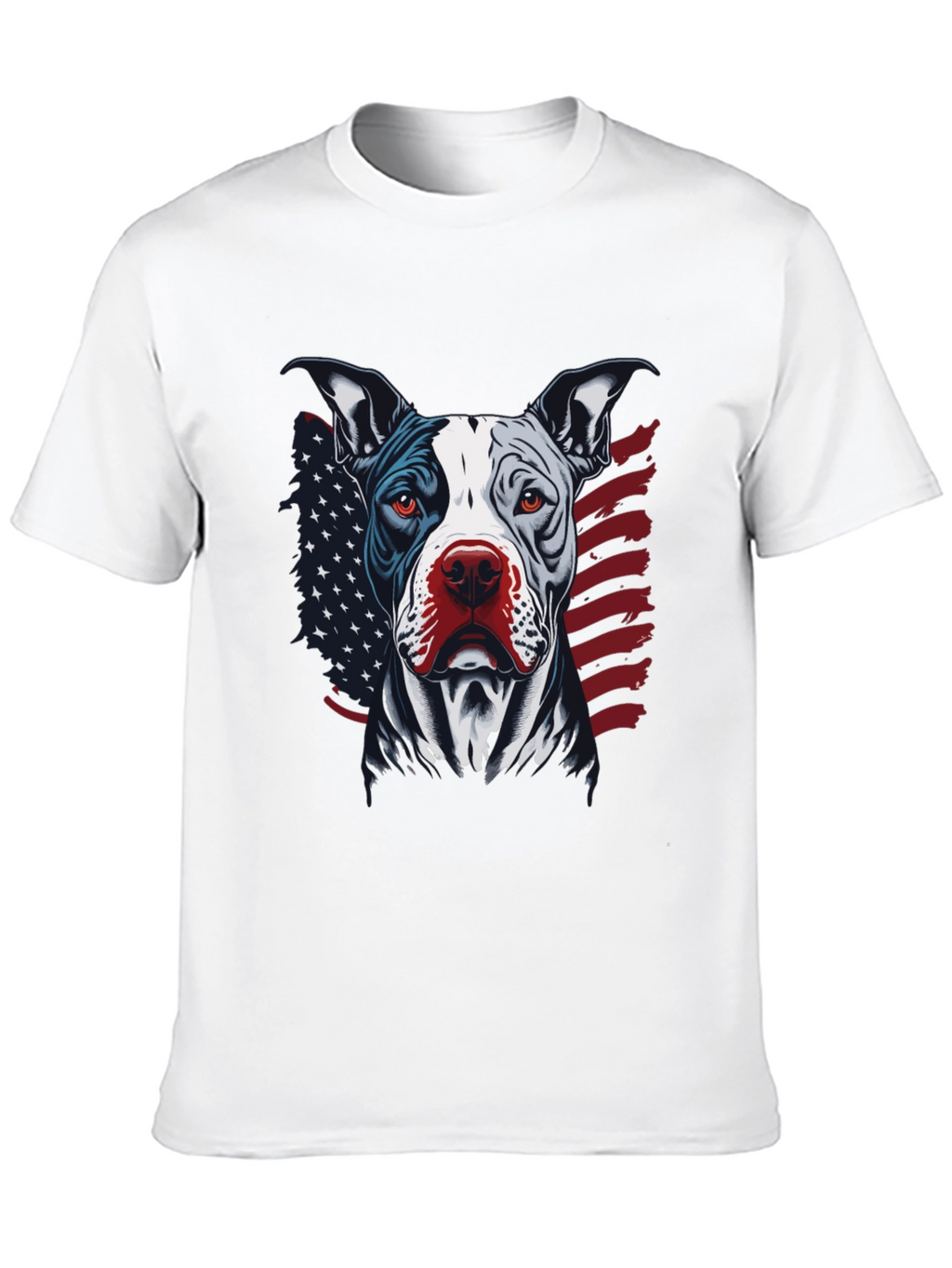 Patriotic Pitbull Graphic Tee - American Pride!