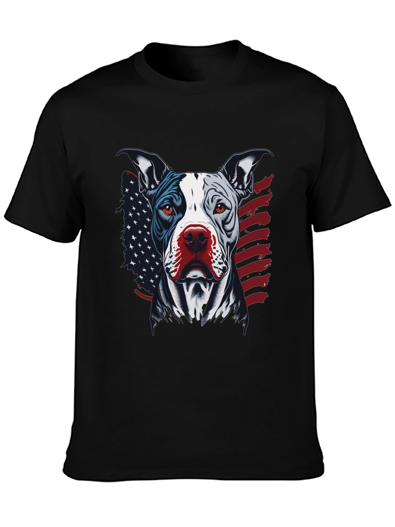 Patriotic Pitbull Graphic Tee - American Pride!