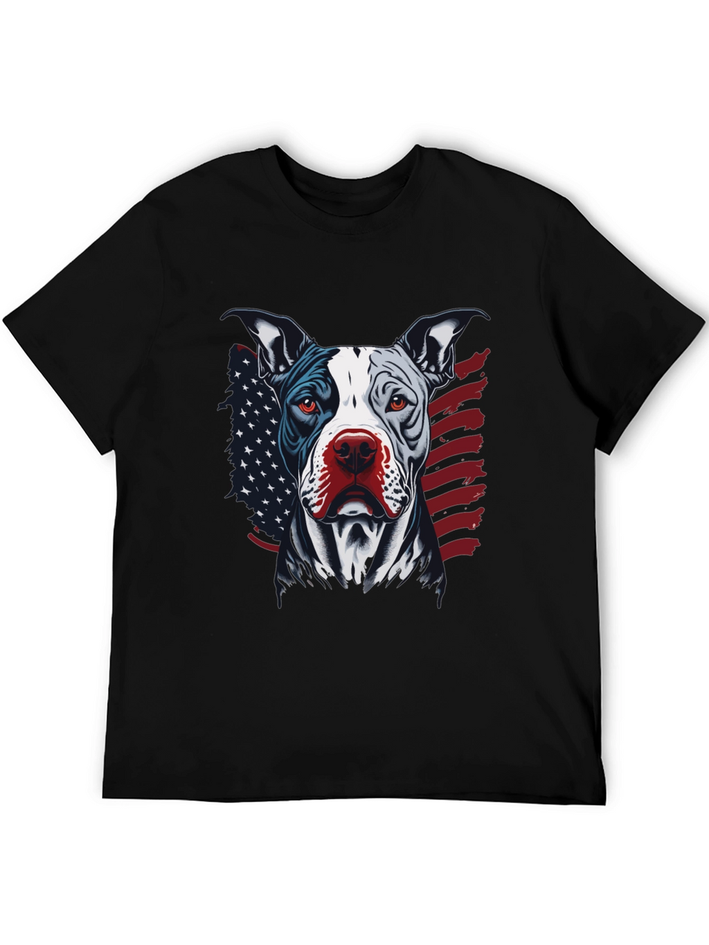 Patriotic Pitbull Graphic Tee - American Pride!