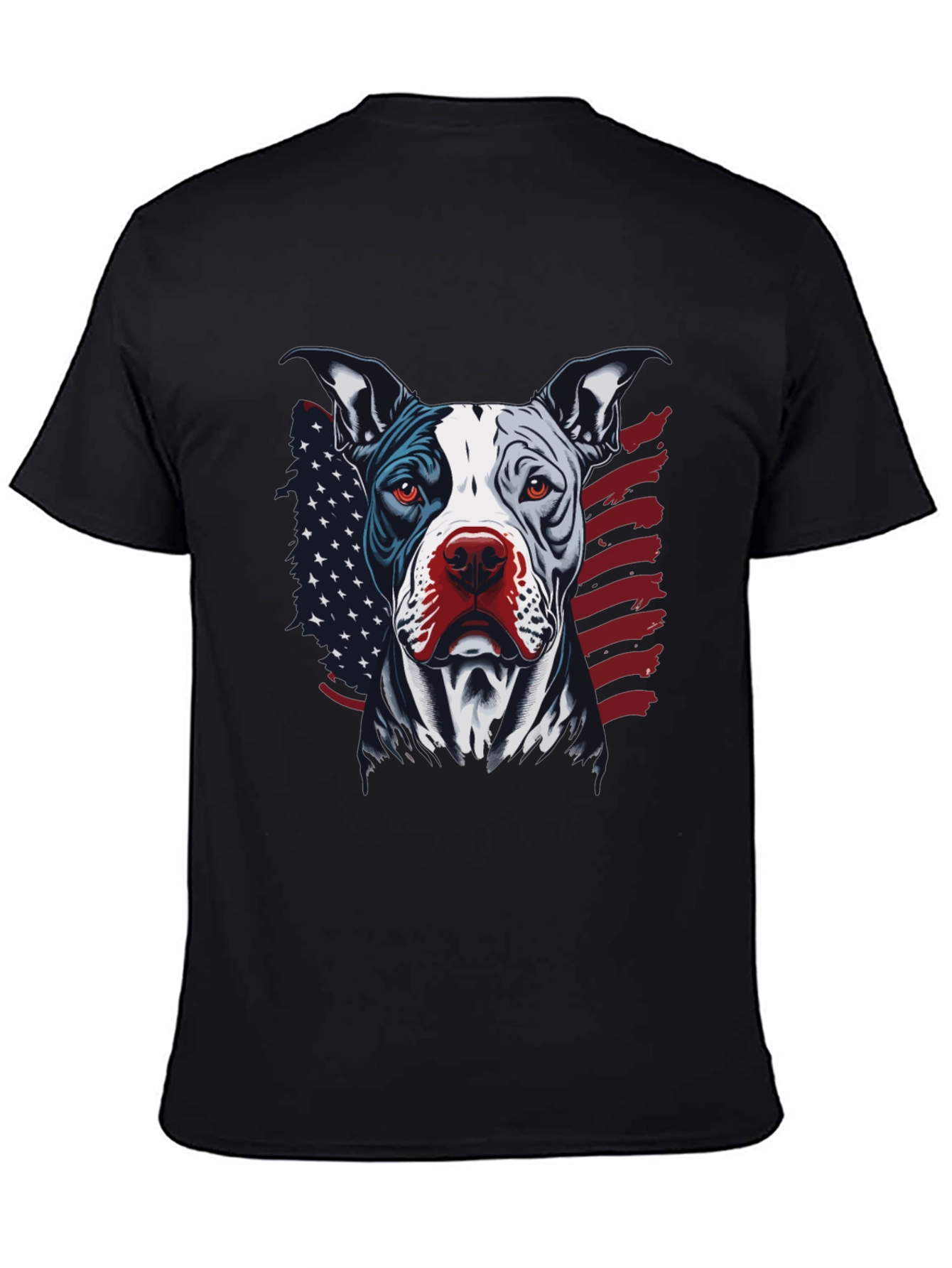 Patriotic Pitbull Graphic Tee - American Pride!