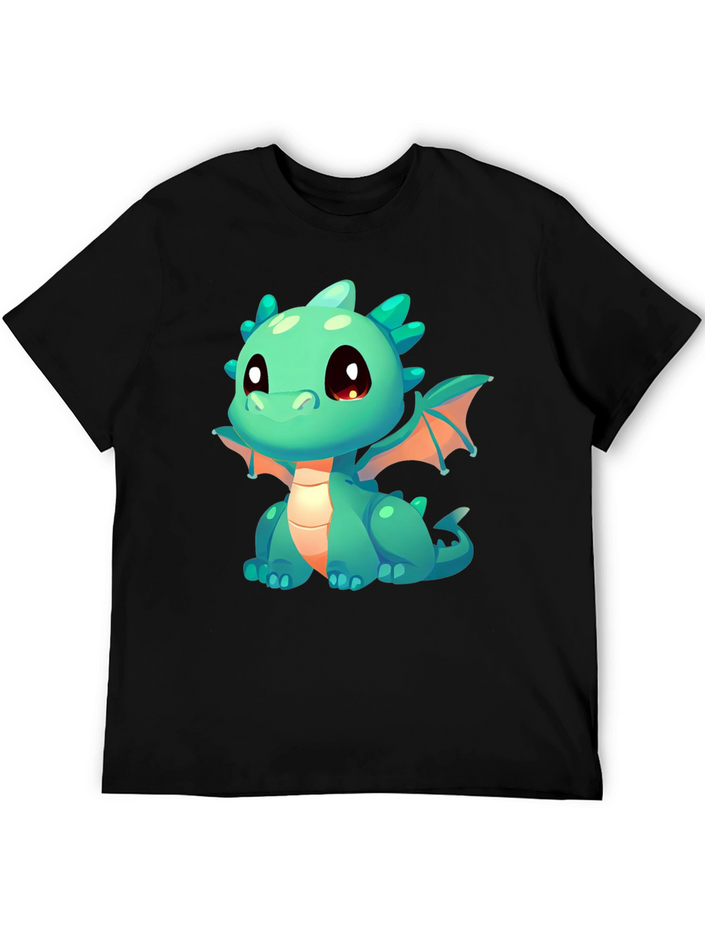 Cute Dragon Graphic T-Shirt - Black Cotton Tee