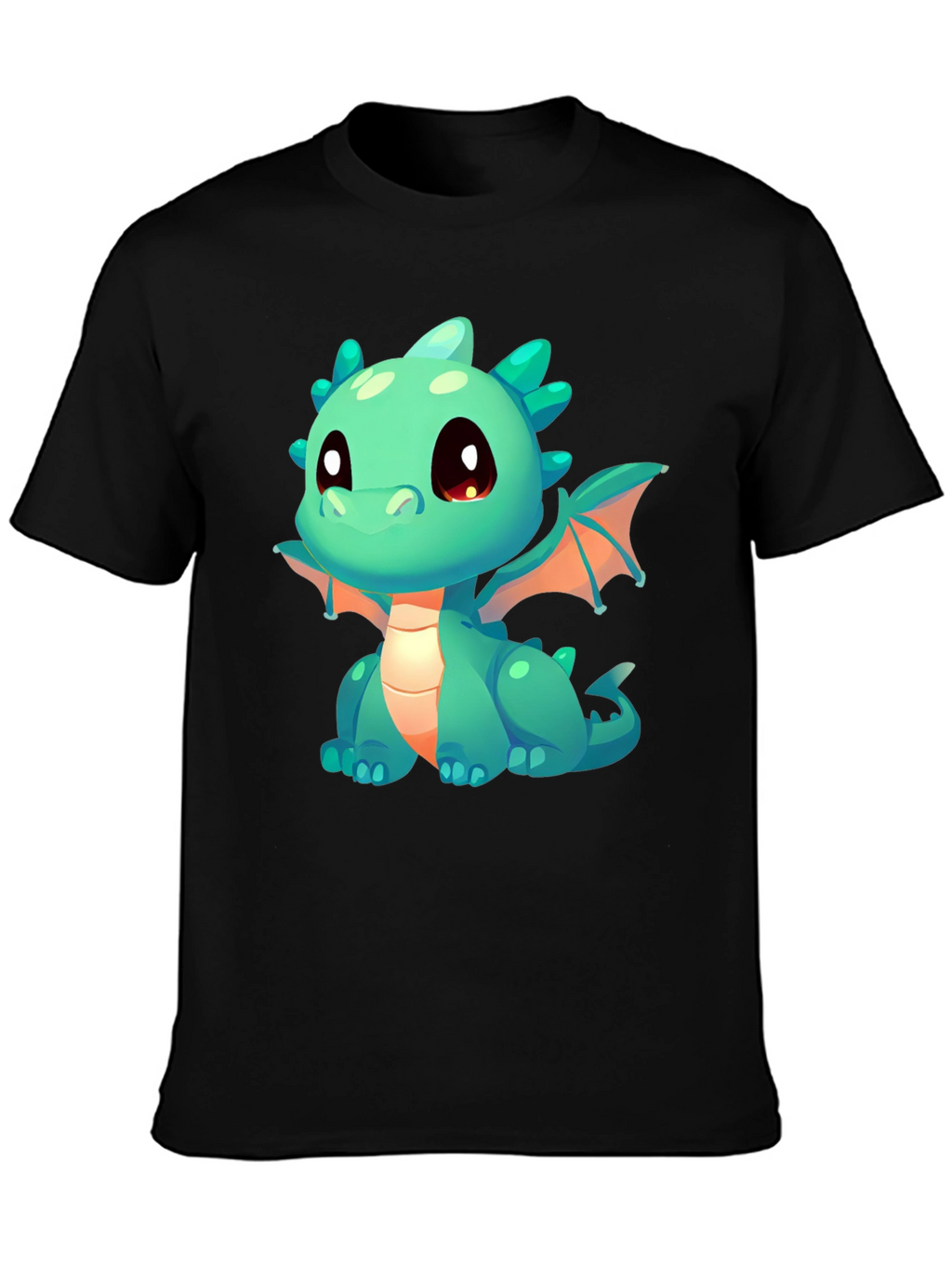 Cute Dragon Graphic T-Shirt - Black Cotton Tee