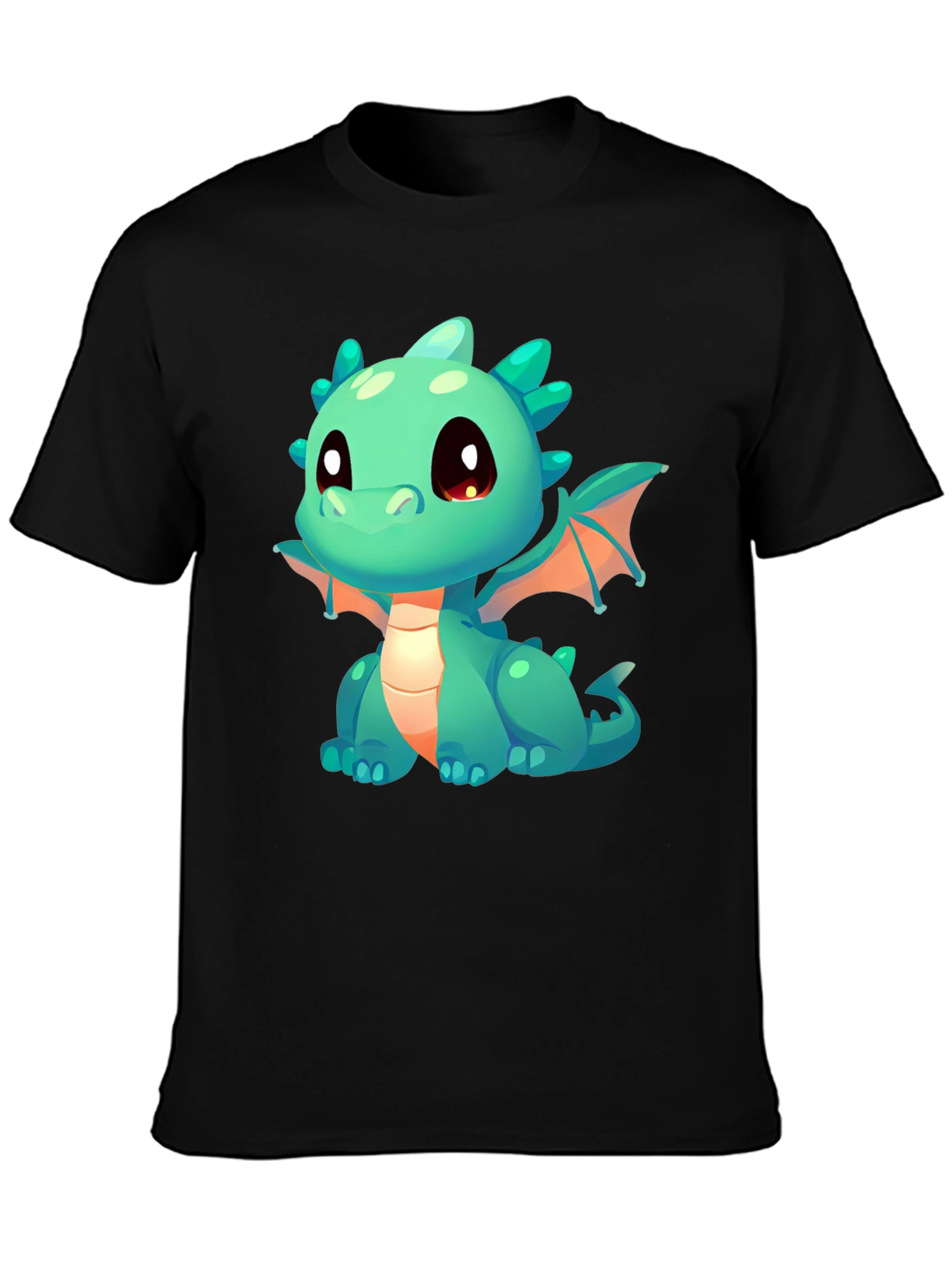 Cute Dragon Graphic T-Shirt - Black Cotton Tee