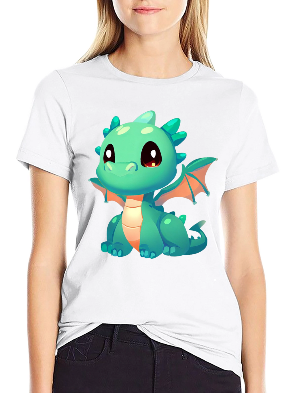Cute Dragon Graphic T-Shirt - Black Cotton Tee