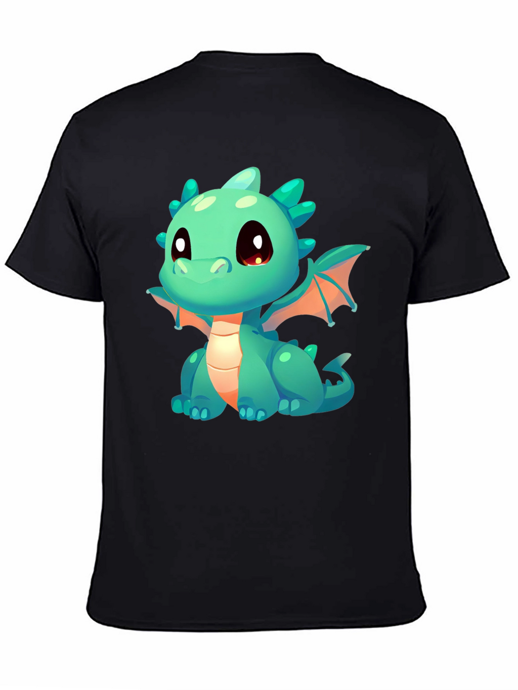 Cute Dragon Graphic T-Shirt - Black Cotton Tee