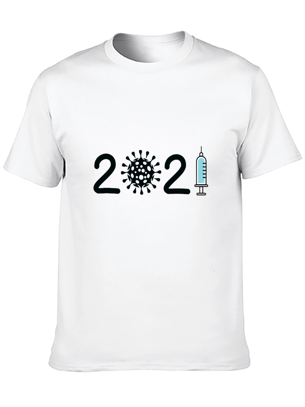 2021 Covid Vaccine T-Shirt - Black Crew Neck