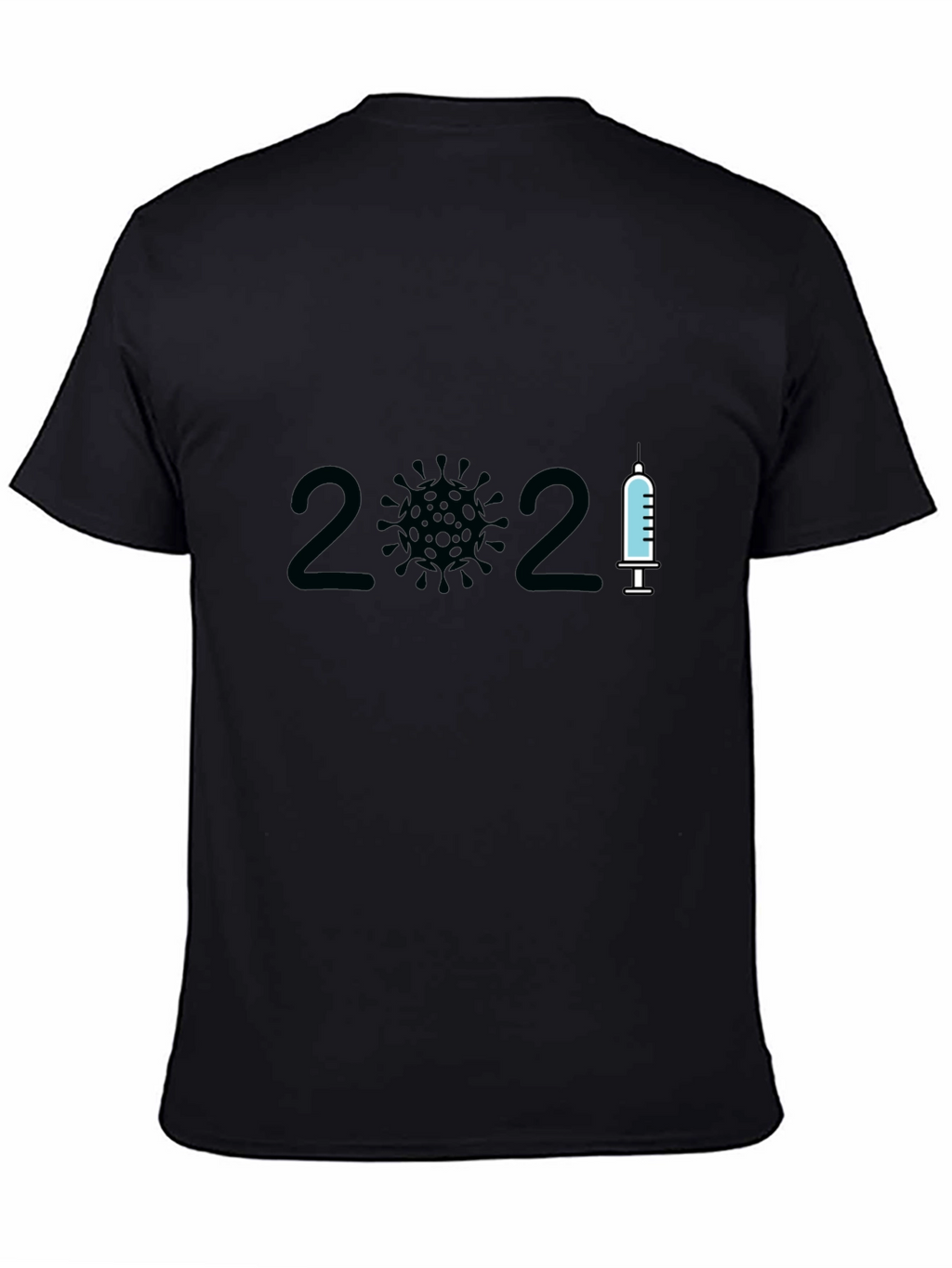 2021 Covid Vaccine T-Shirt - Black Crew Neck